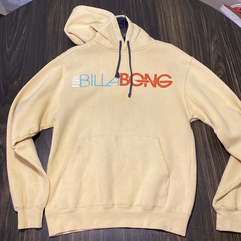 LIGHT PALE YELLOW BILLABONG HOODIE SWEATSHIRT